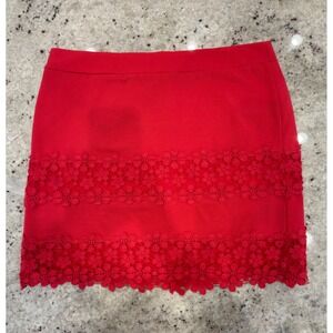J.Crew‎ Pink Lace Hem Mini Skirt – Size 4